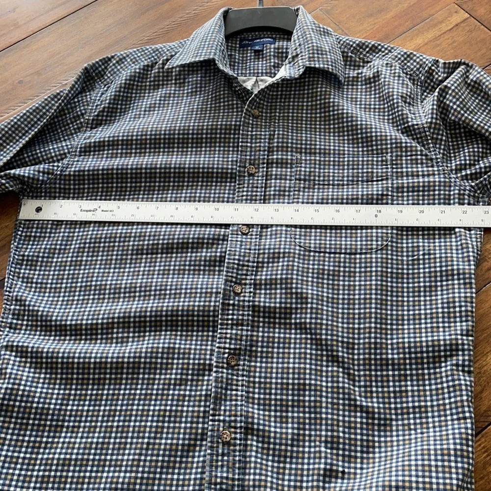 John Ashford Long Sleeve Soft checkered Casual Dress Shirt Men sz M - Picture 6 of 11
